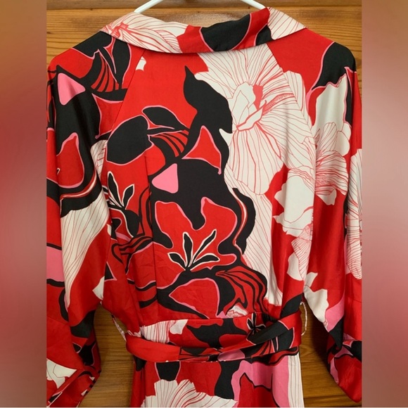 NWOT Zara Floral Kimono Maxi Dress, Medium - Picture 6 of 13